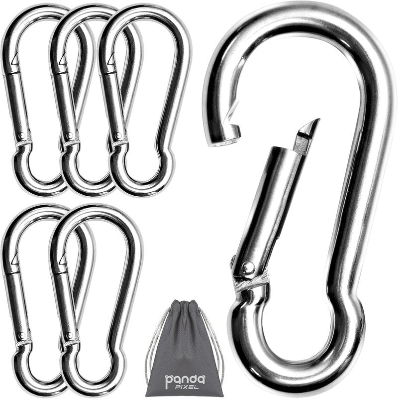 Pixel Panda 3.1&4 Inch Heavy Duty Carabiner Clips Load 1000lbs, 2&4&8Pack Large Snap Hooks for Gym, Outdoor, Swing, Hammock - Image 1